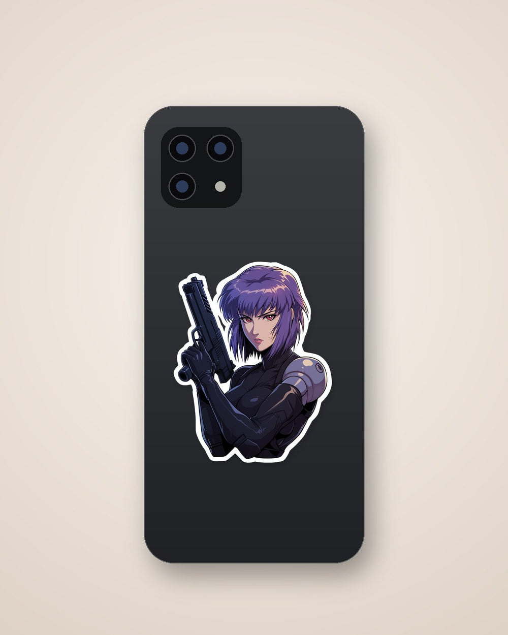 Motoko Kusanagi with Gun Sticker