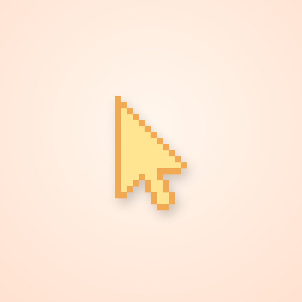 Pastel Yellow Pixel Cursor Sticker