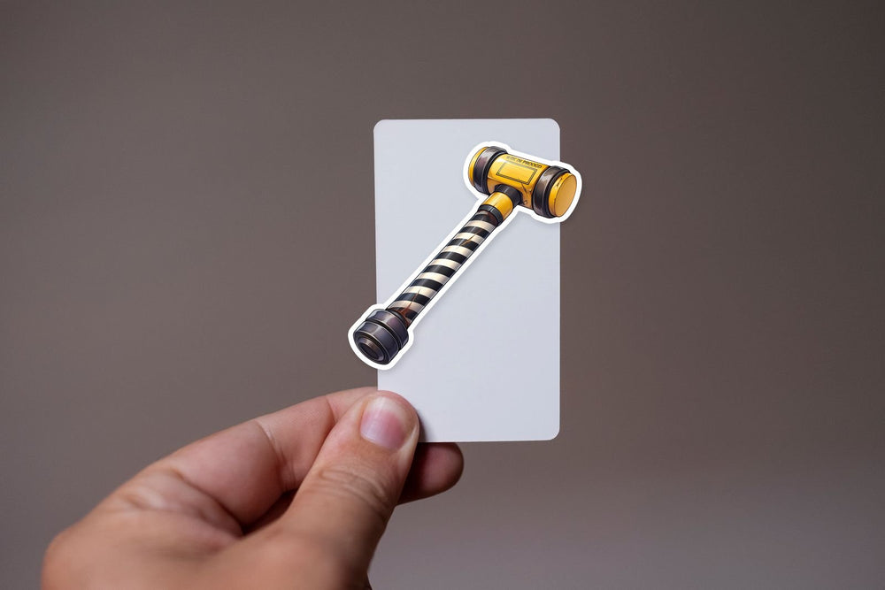 Yellow Striped Hammer Sticker