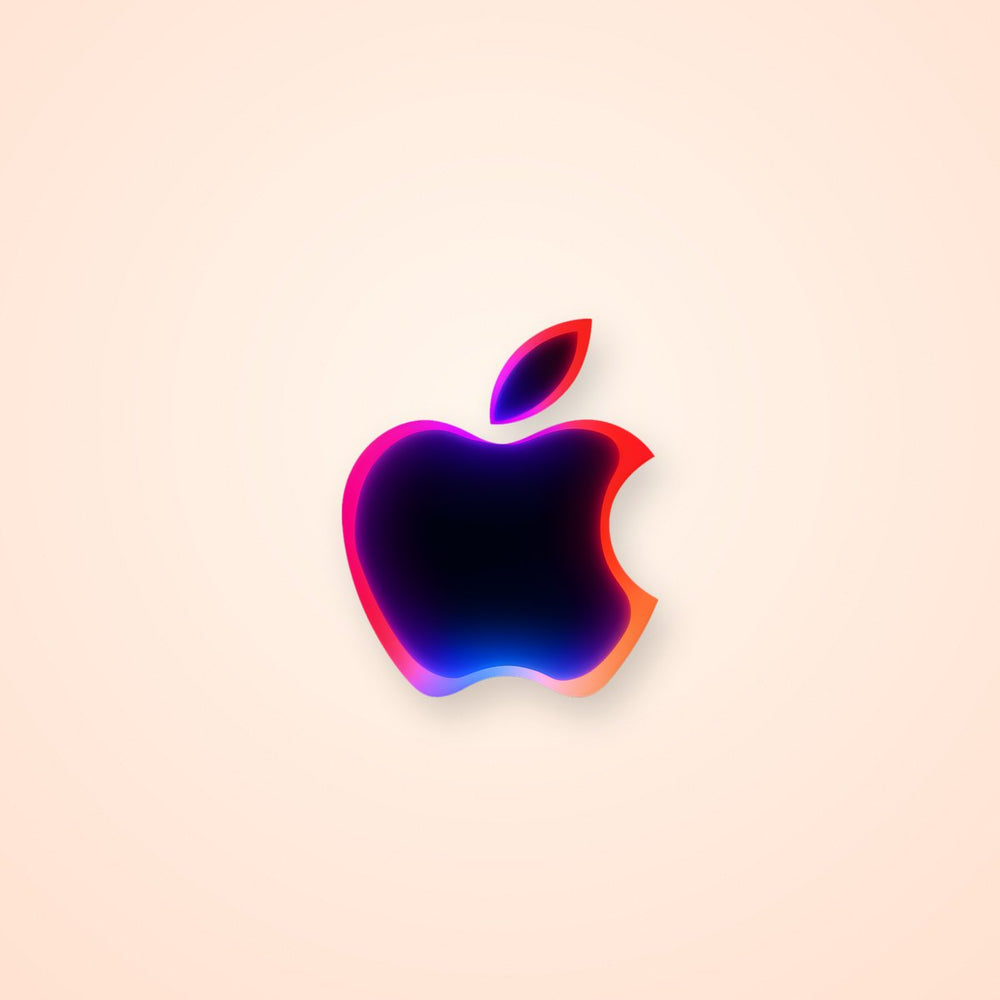 Dark Blue Apple Logo with Red Sticker