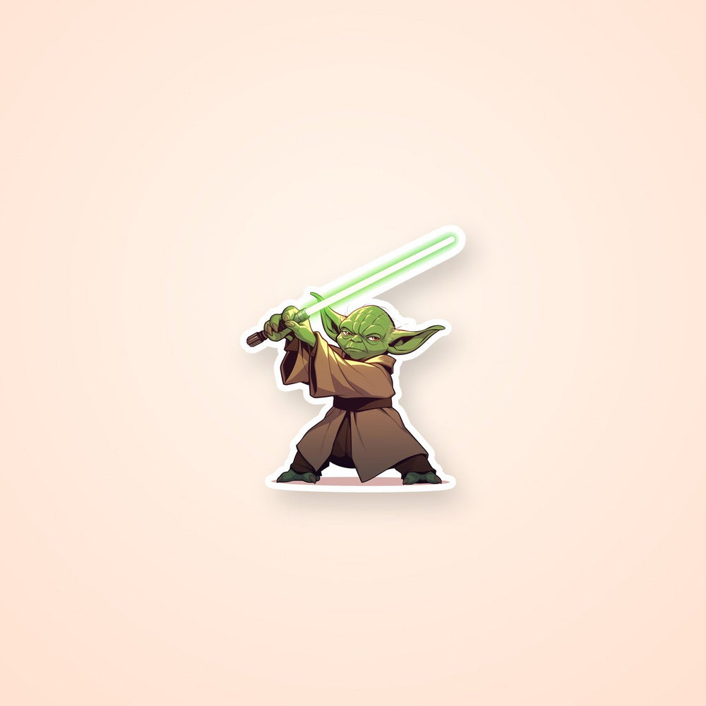 Yoda Green Lightsaber Star Wars Sticker