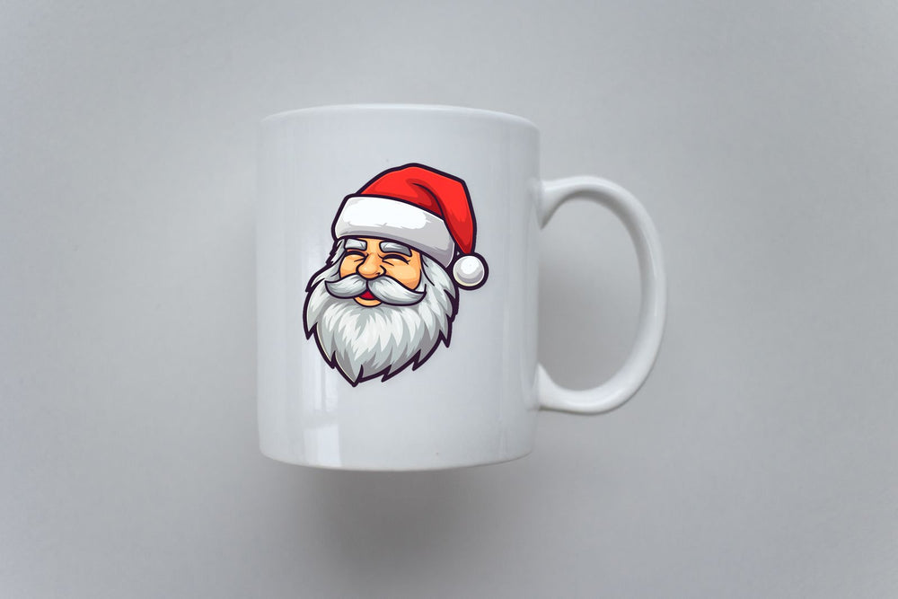 Laughing Santa Claus Head Cartoon Sticker