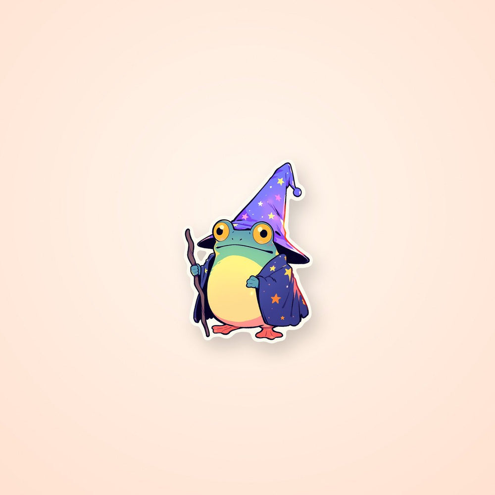 Wizard Frog in Cloak & Hat Sticker