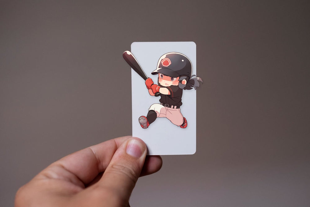 Anime Girl Playing Baseball Sticker