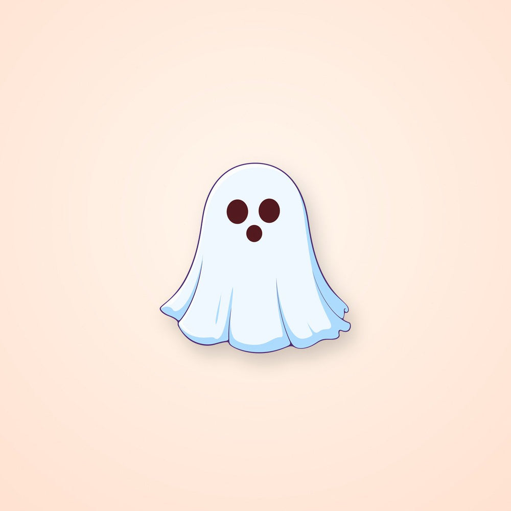 Cartoon Ghost Minimalist Sticker