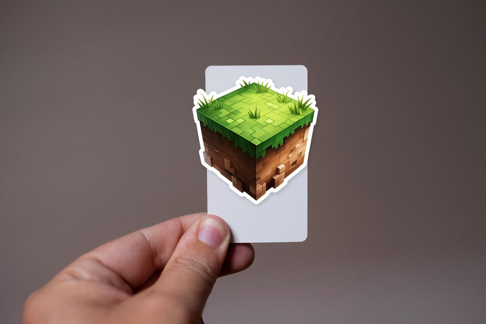 Minecraft Grass Block Clipart Sticker