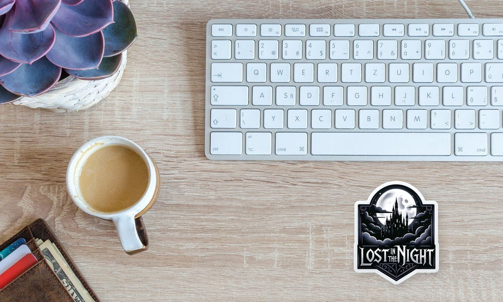 Lost in the Night Gothic Logo Sticker
