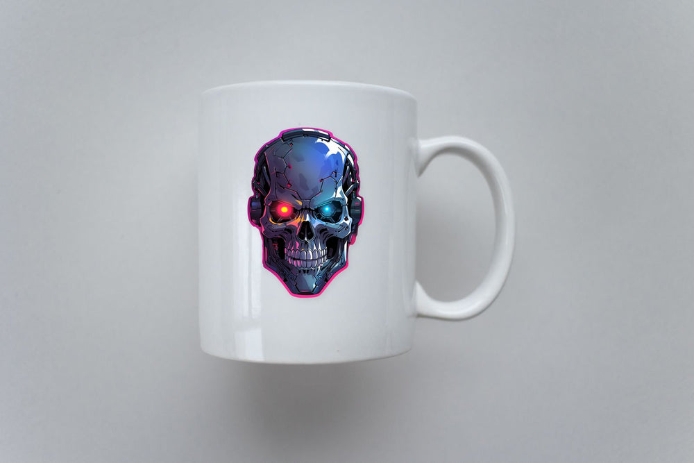 Terminator Skull Pink Stroke Sticker