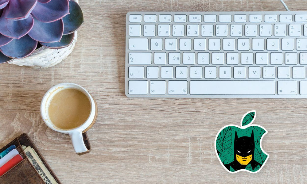 Batman Apple Logo Superhero Sticker
