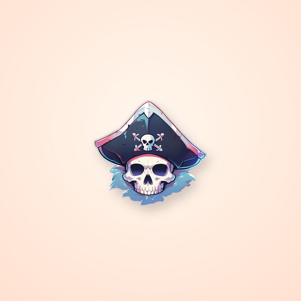Scary Skull in a Pirate Hat Sticker