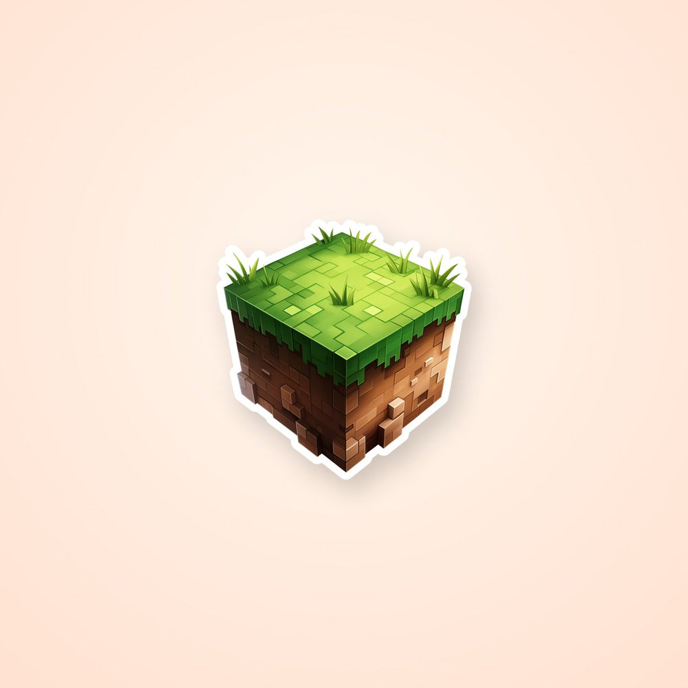 Minecraft Grass Block Clipart Sticker