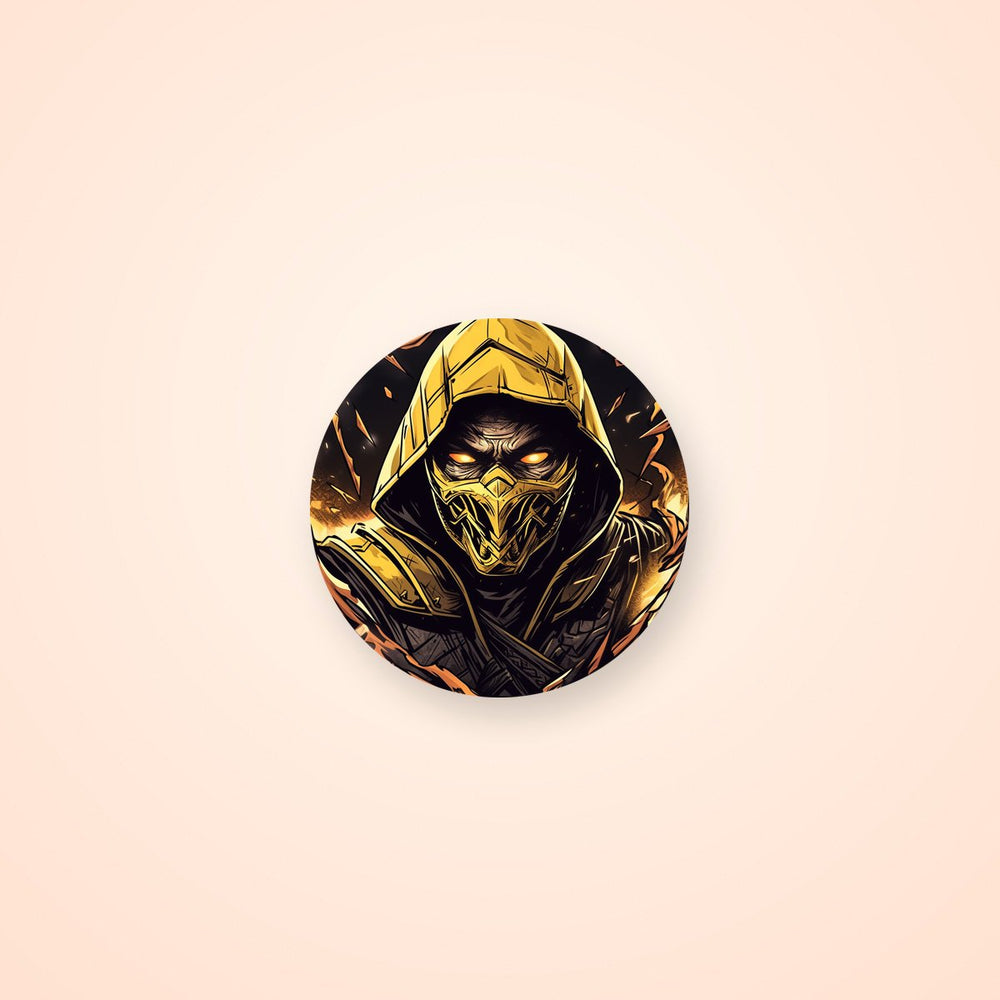 Mortal Kombat Scorpion Round Sticker