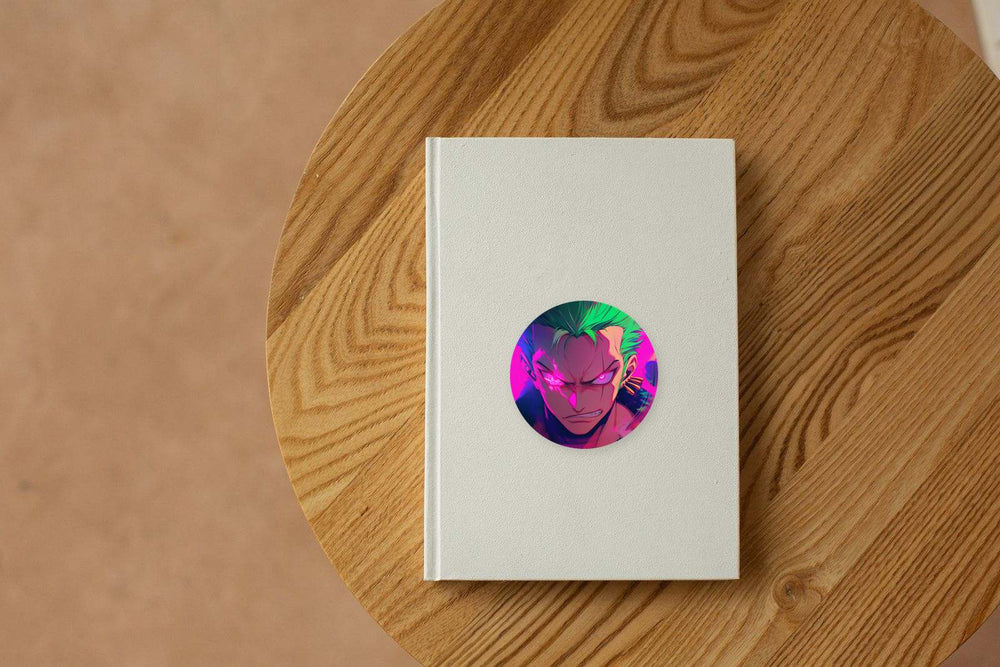 One Piece Zoro Glowing Pink Eyes Sticker