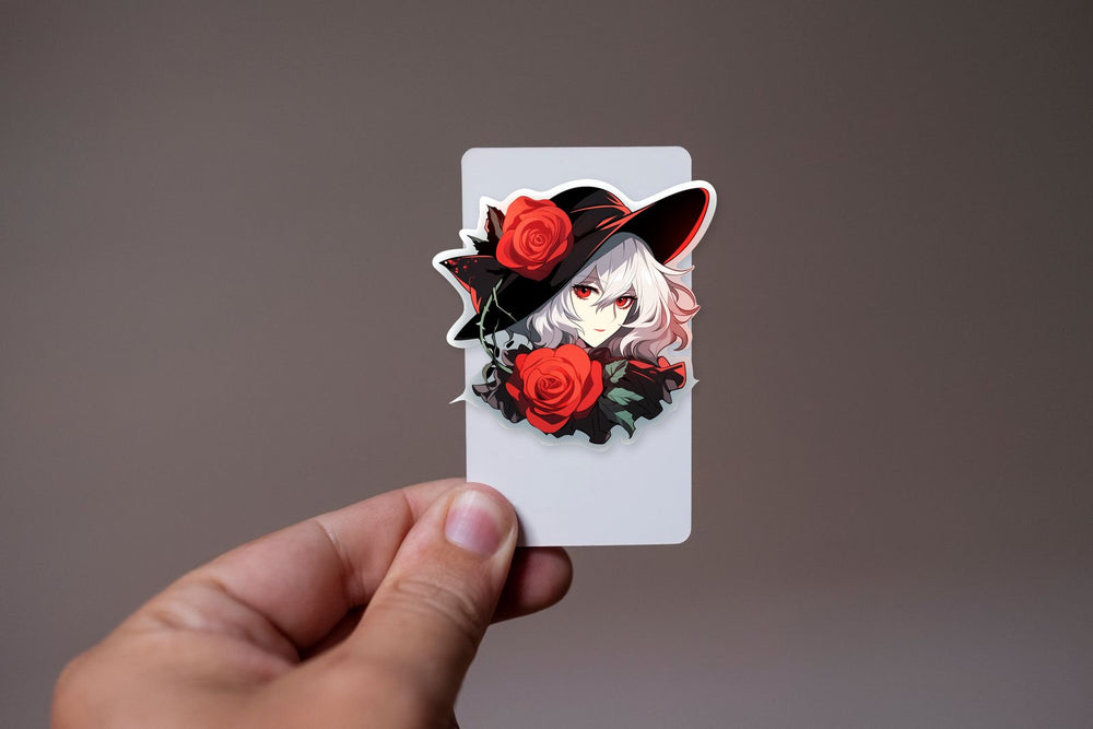 Vampire Girl with Roses Sticker