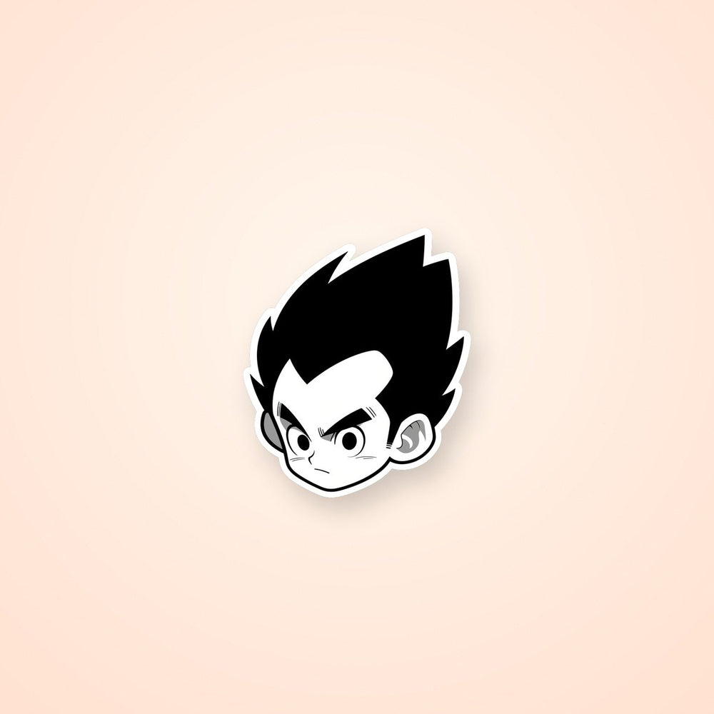 Dbz Kid Vegeta Black & White Sticker