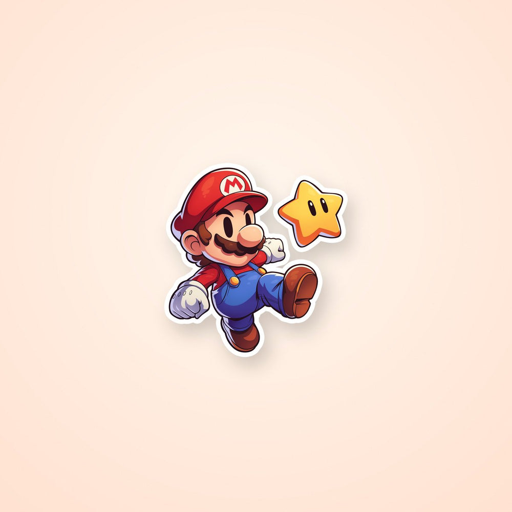 Super Mario Jump Star Power Cute Sticker