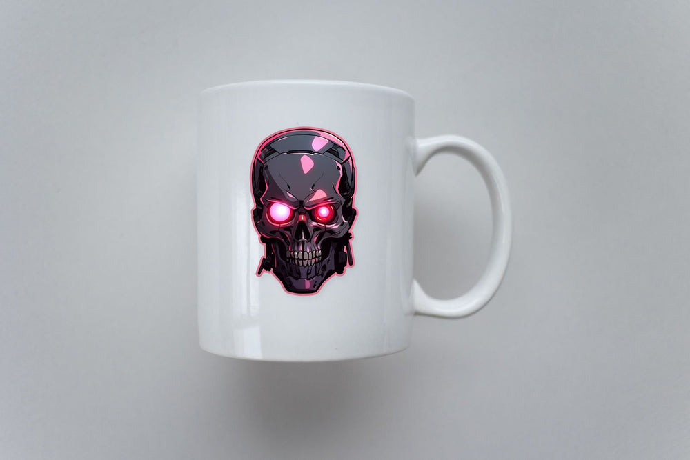 Terminator Head Pink Stroke Sticker