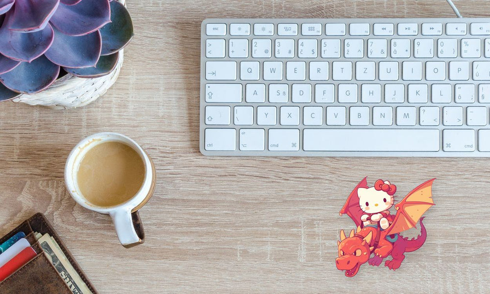 Hello Kitty Riding Dragon Sticker