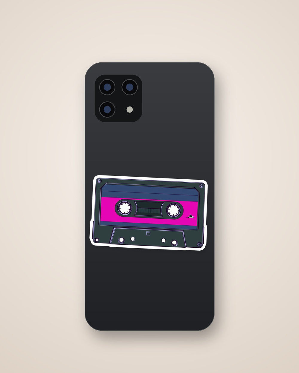 Neon Mixtape Cassette Sticker