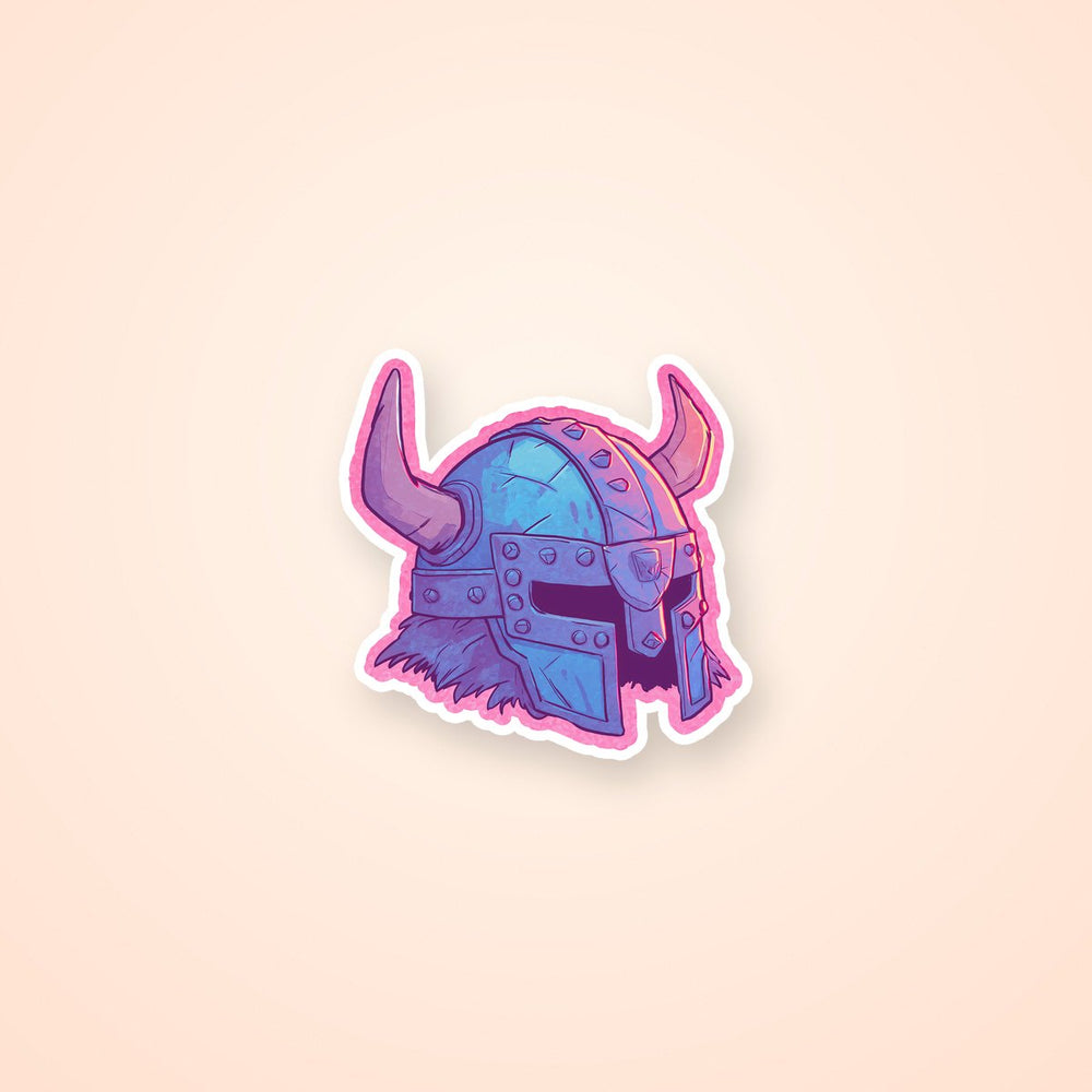 Blue Viking Horned Helmet Sticker