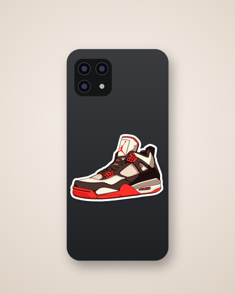 Air Jordan 4 Red Black Sneaker Sticker