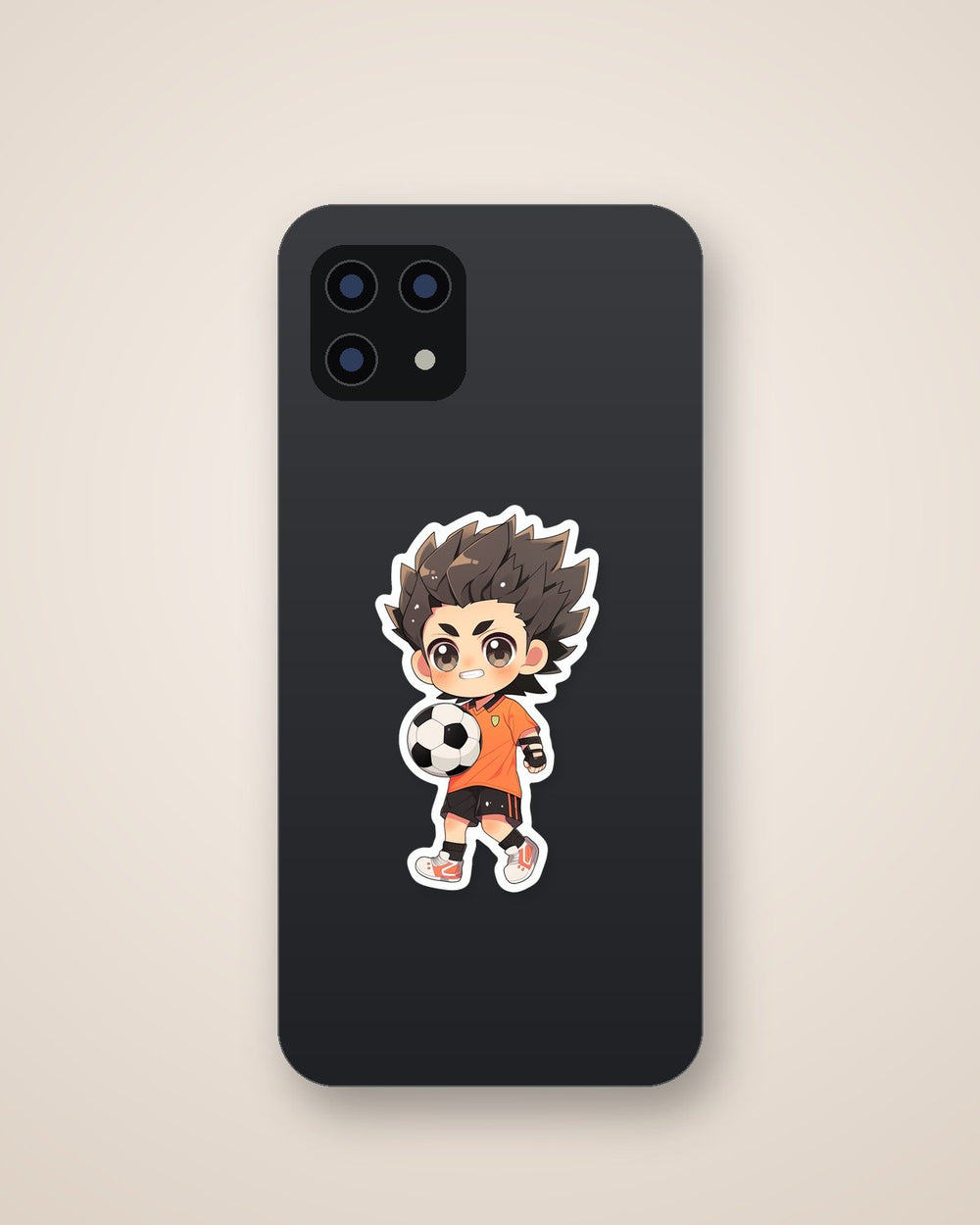 Cute Chibi Soccer Player with Ball Sticker