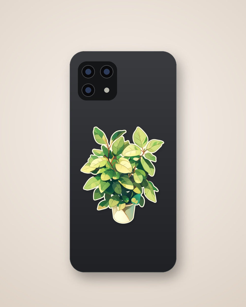 Green Leaf Potted Plant Sticker