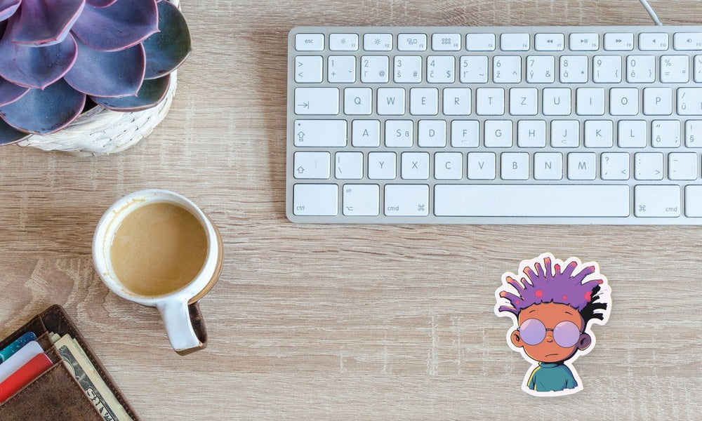 Rugrats Style Trendy Guy in Round Sunglasses Sticker