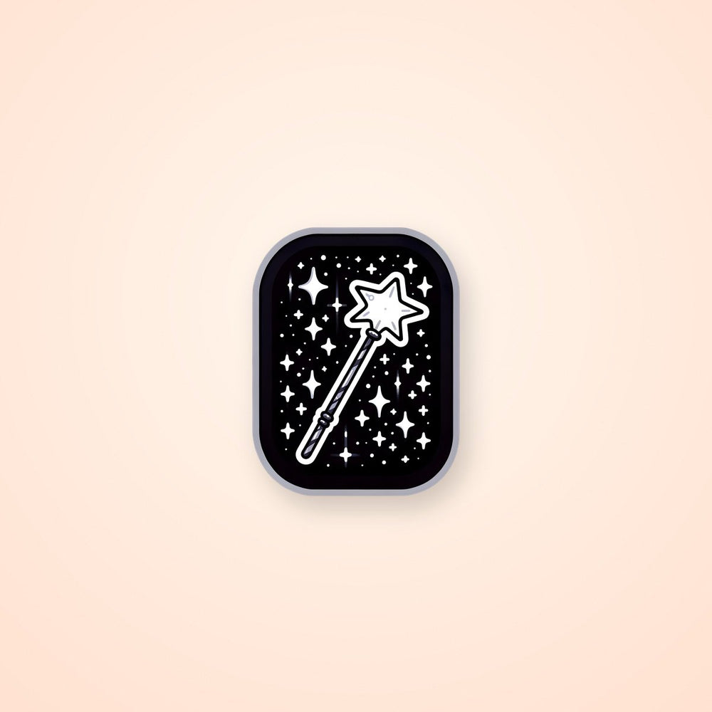 Magic Wand Black & White Sticker