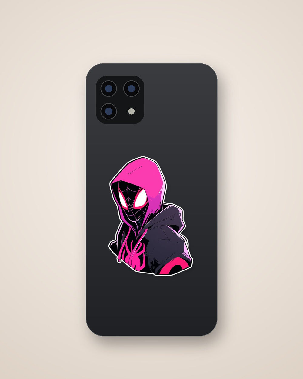 Miles Morales Bust Black & Pink Sticker