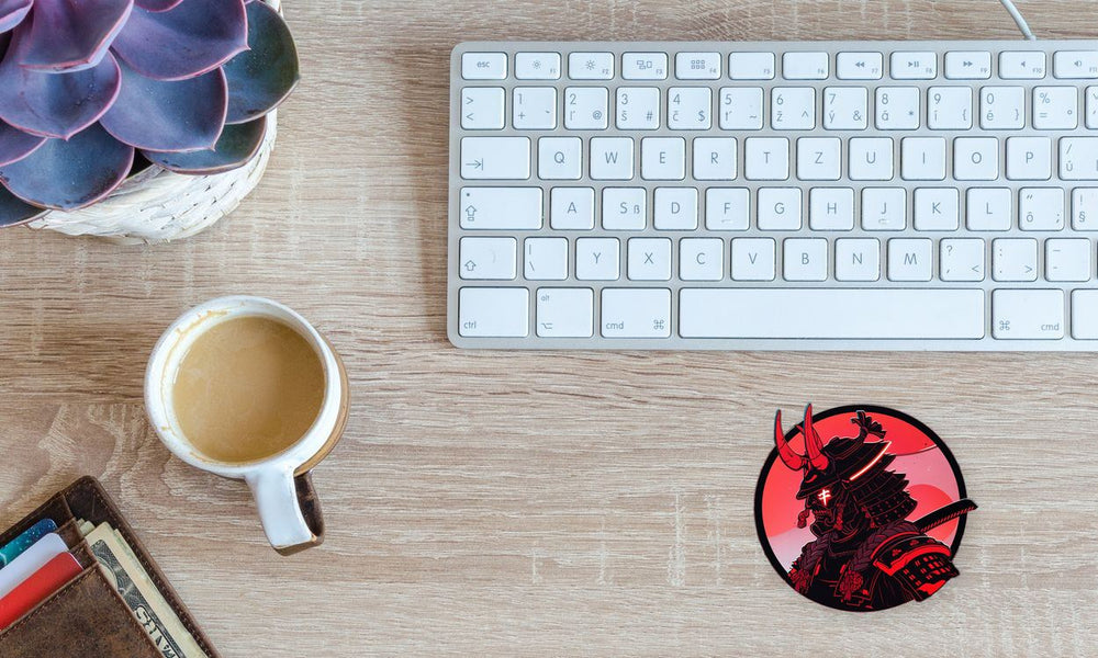 Japan Samurai Red Aesthetic Sticker