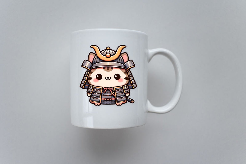 Cute Samurai Cat Sticker