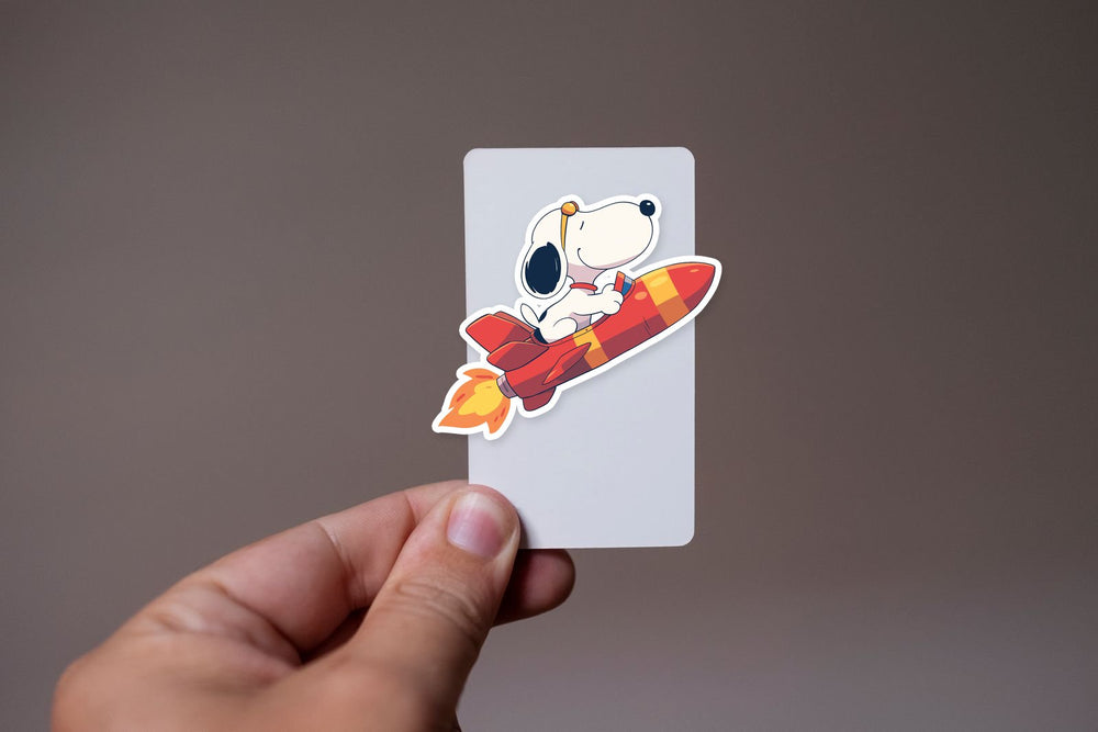 Snoopy Riding Rocket Sticker
