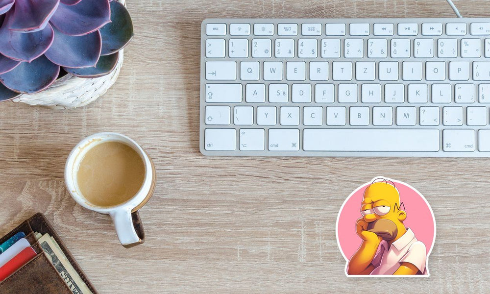 Bored Homer Simpson Cartoon Sticker