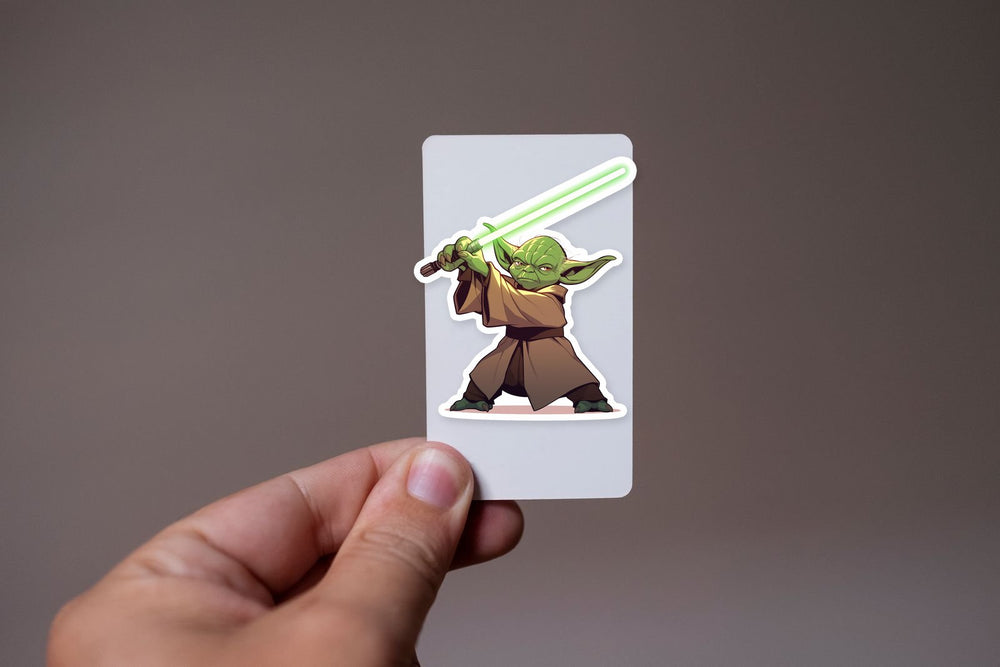 Yoda Green Lightsaber Star Wars Sticker