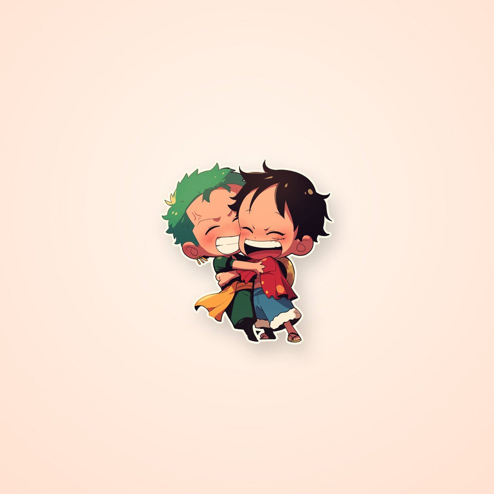 One Piece Luffy & Zoro Hug Sticker