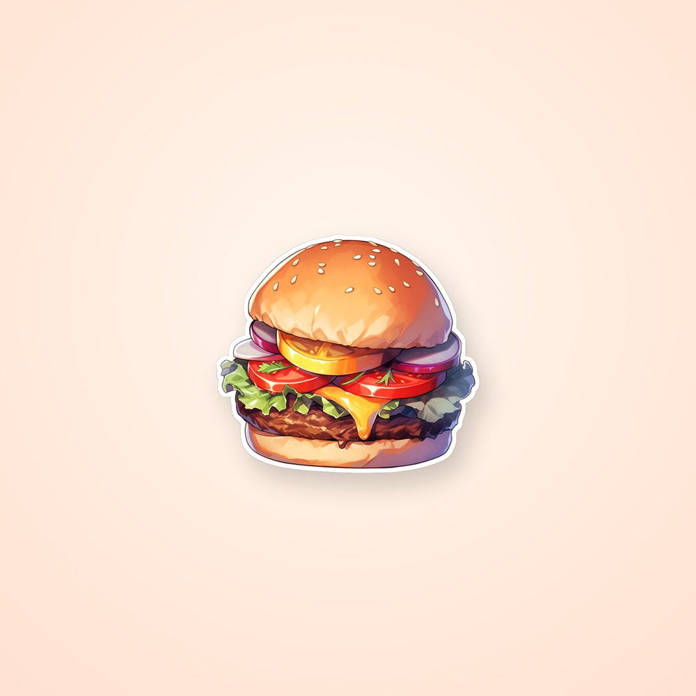 Appetizing Burger Drawn Sticker