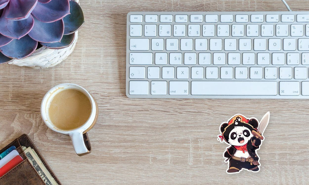 Pirate Panda with Sword Sticker