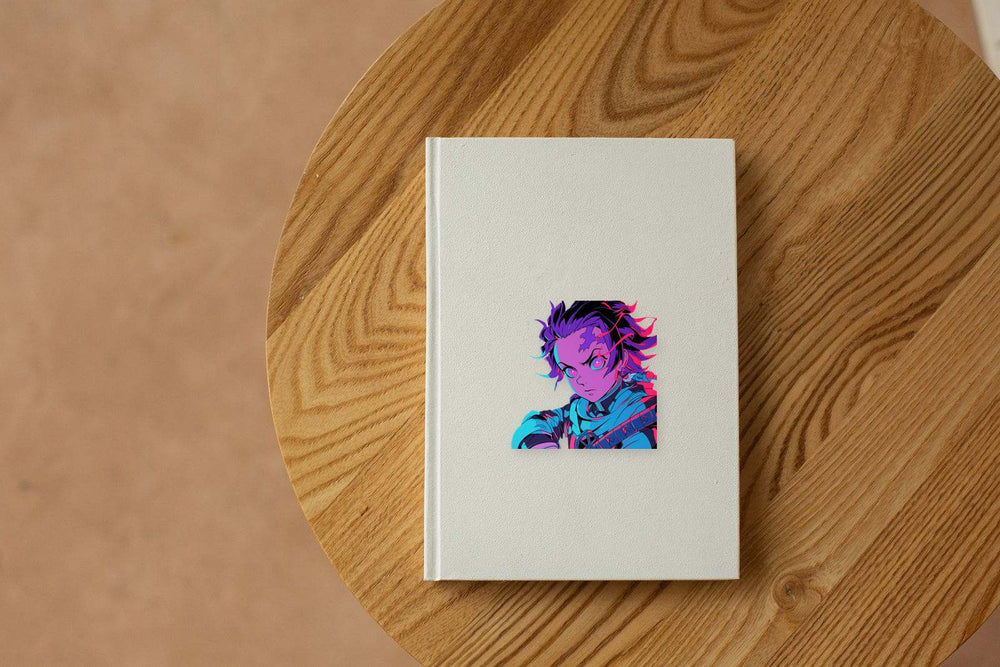 Demon Slayer Tanjiro Kamado Neon Aura Sticker