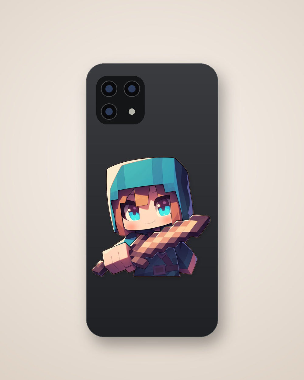 Minecraft Cute Character Holding Sword Sticker