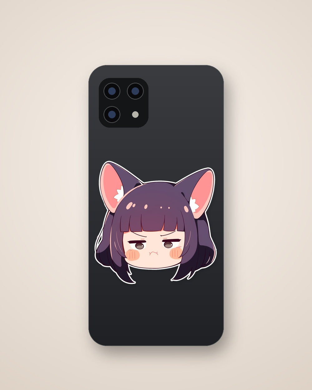Cute Girl with Cat Ears Anime Sticker