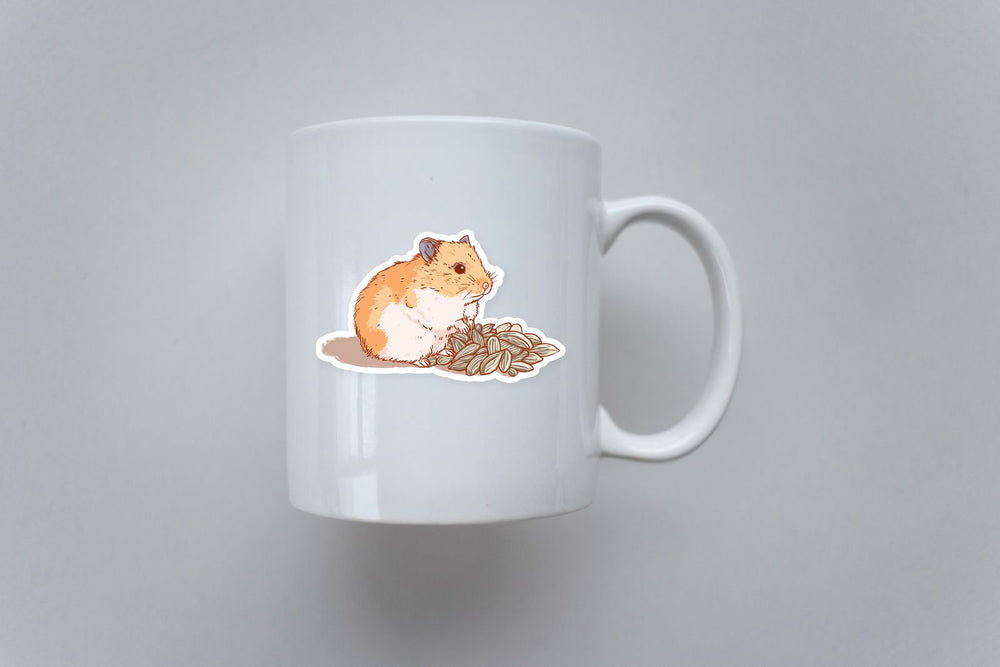 Cute Hamster Eating Sunflower Seeds Sticker