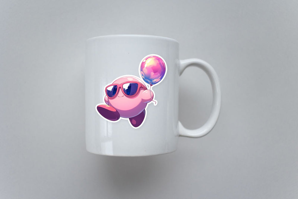 Kirby Sunglasses Balloon Sticker