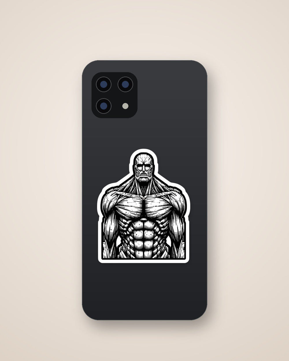 Colossal Titan Black White Aot Sticker