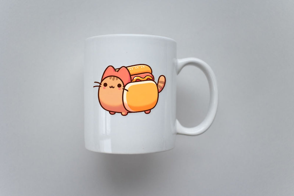 Cute Cat Hotdog Sticker