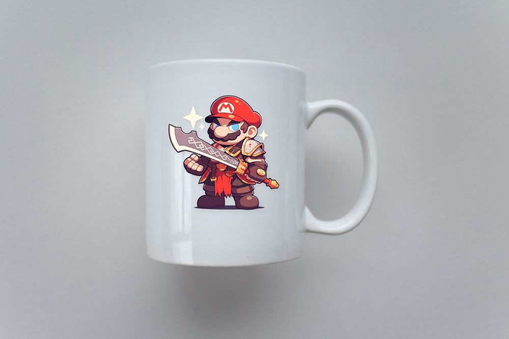 Mario Warrior Kratos Sword Sticker