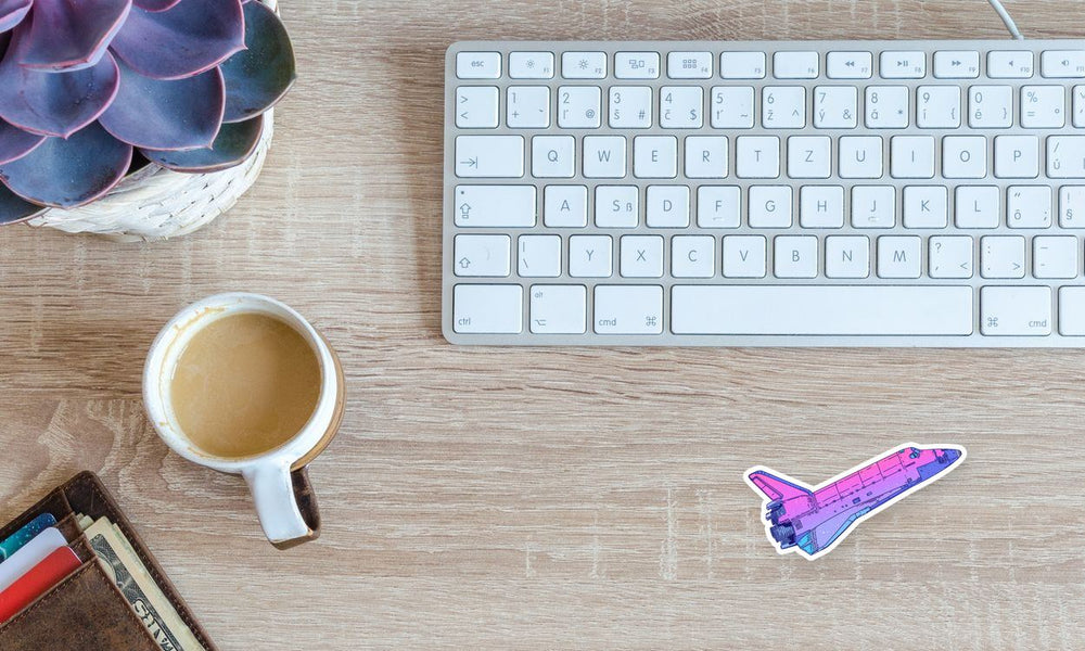 Space Shuttle Retro Gradient Sticker