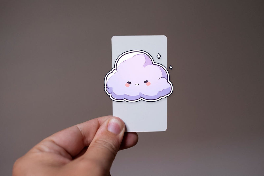 Purple Kawaii Cloud Sticker