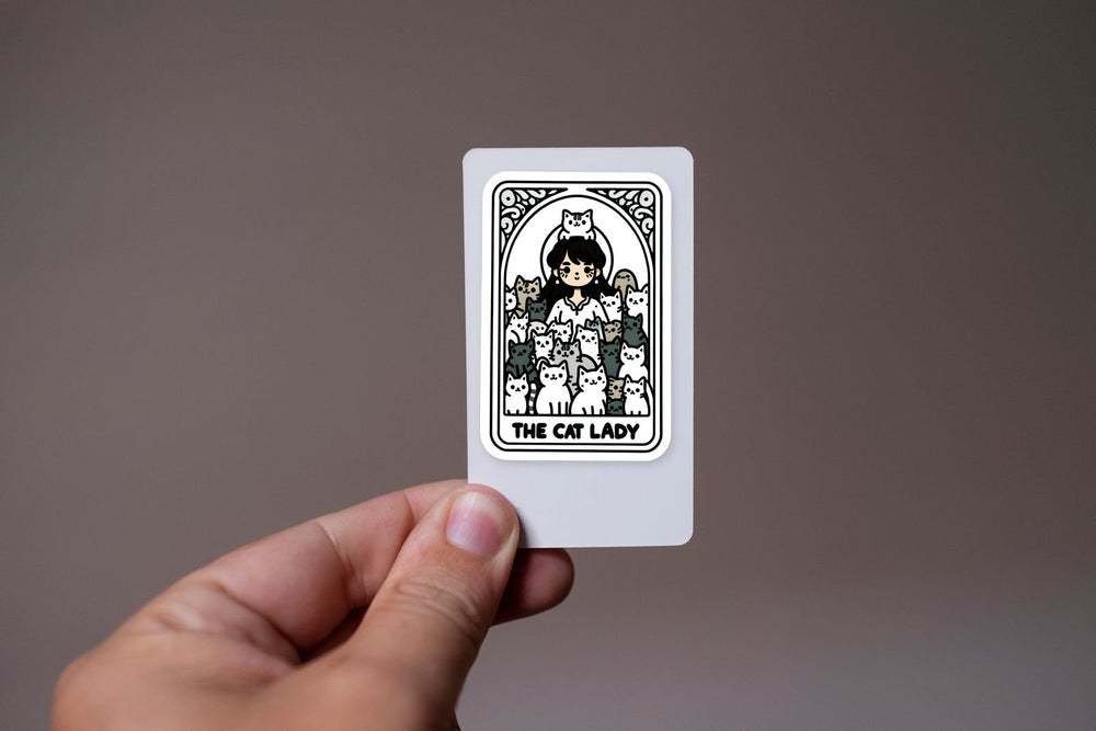 Cat Lady Funny Tarot Sticker