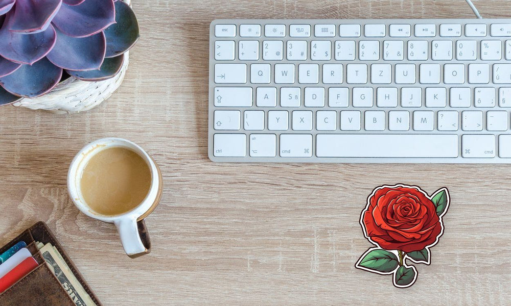 Red Rose Cartoon Sticker